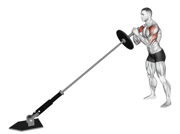 Développé épaules debout à la landmine