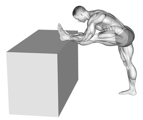 Étirement jambe tendue surélevée